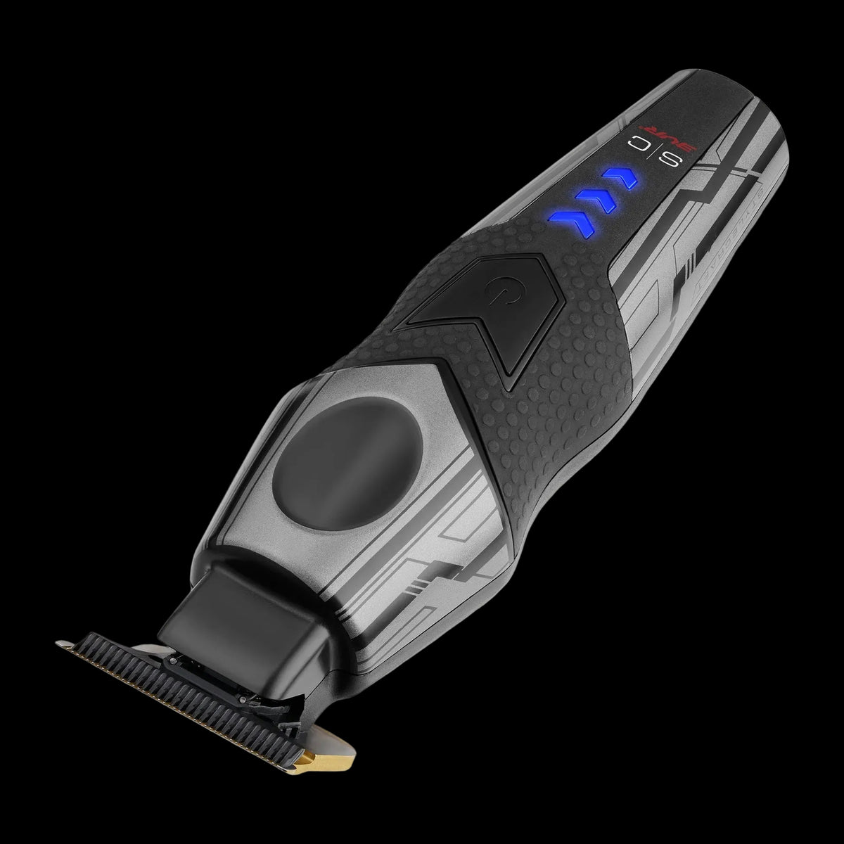 StyleCraft 3Versince trimmer angled view with rubber grip and LED battery indicator