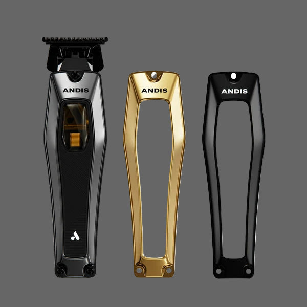 Three Andis hair trimmer in black, gold, and black