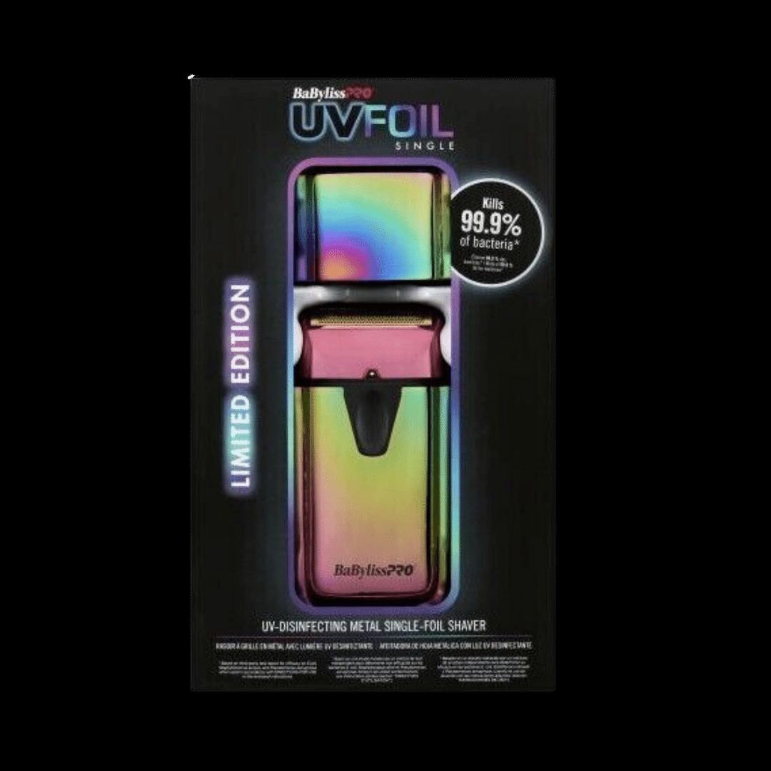 BaBylissPRO-UVFOIL-Iridescent-UV-Disinfecting-Metal-Single-Foil-Shaver-Model-FXLFS1R-multicolor
