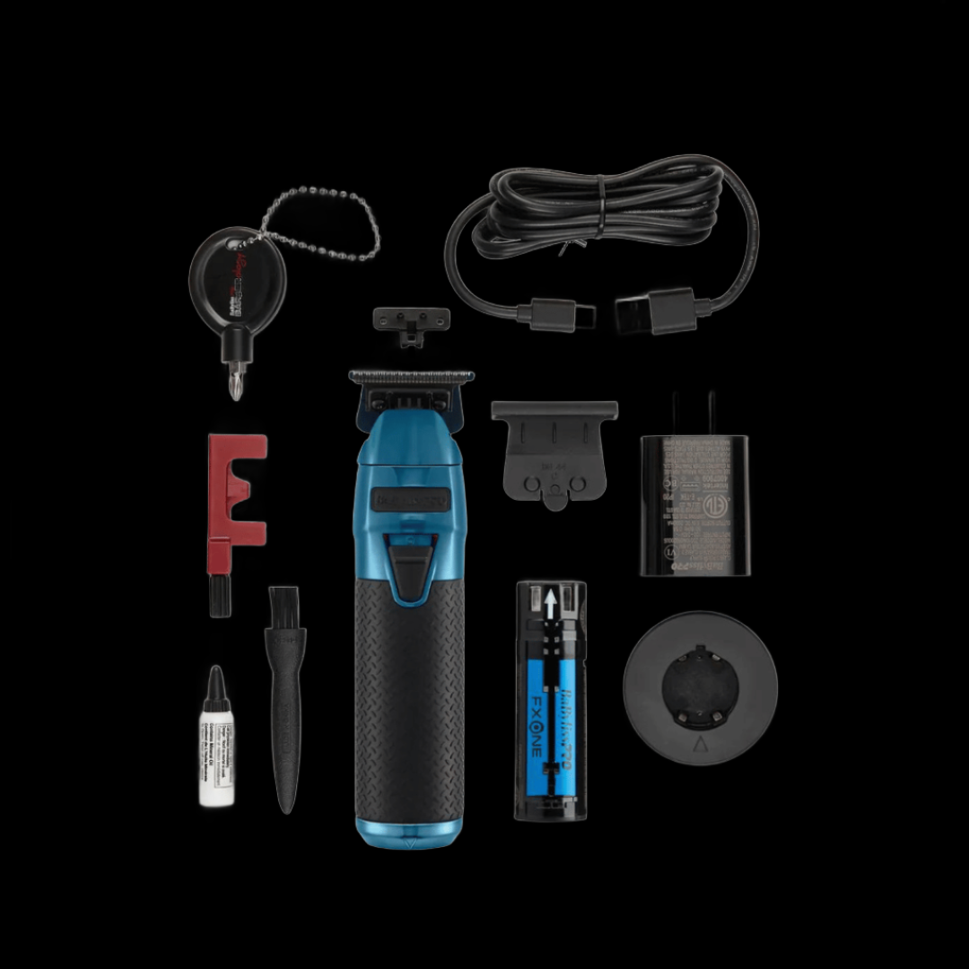 BaByliss PRO FXONE BlueFX Black & Blue All-Metal Interchangeable-Battery Hair Trimmer Limited Edition
