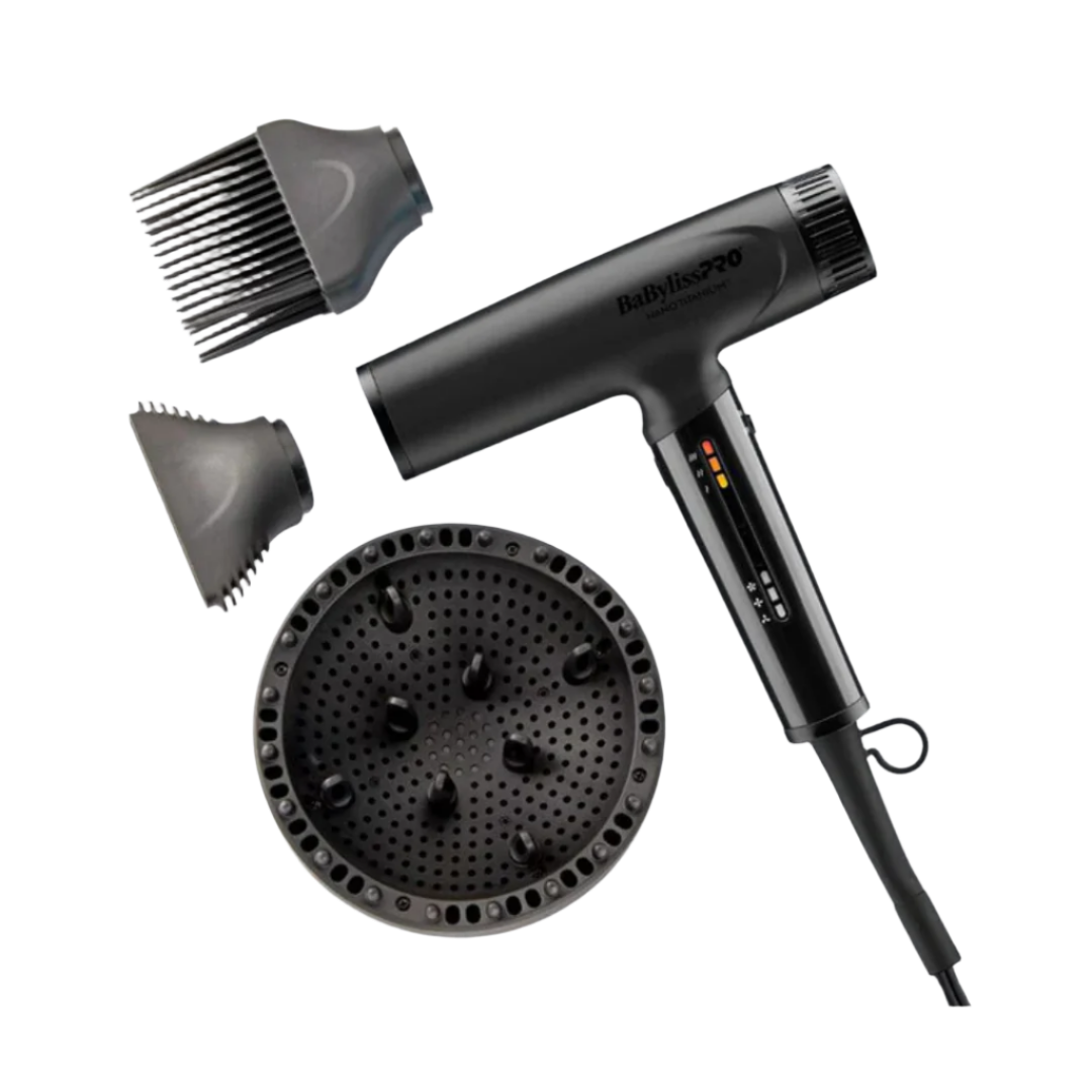 BaBylissPRO Nano Titanium Light Ionic High Speed Hair Dryer-botton accesories