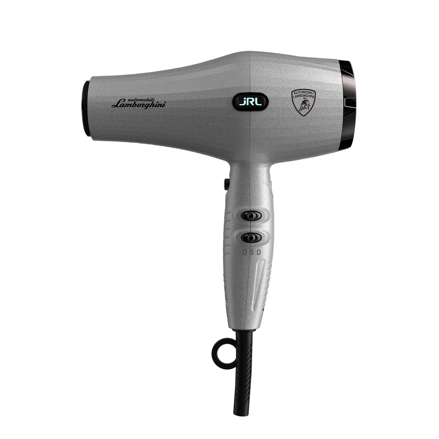 Silver hair dryer with Lamborghini