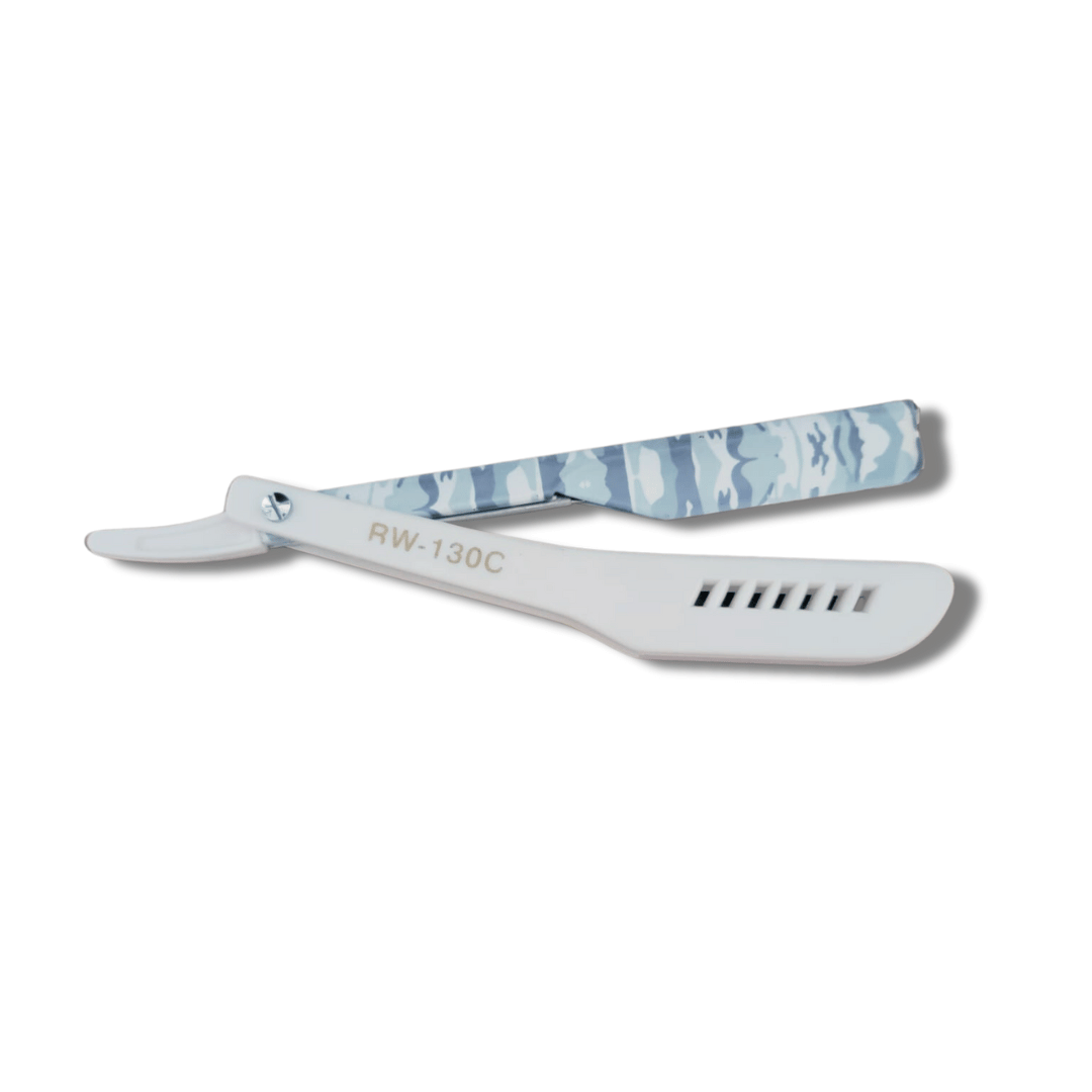 Kashi RW-130C Straight Razor Blade White and Camo print Color