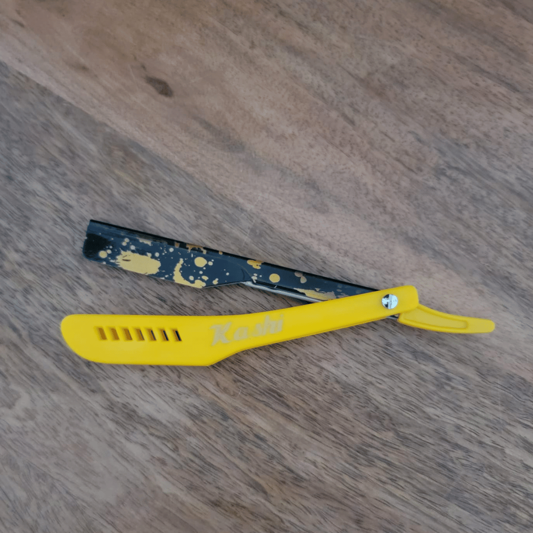 Kashi RY-130C Straight Razor Blade Yellow and print Color