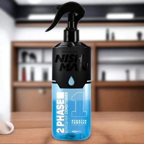 Nishman 2 Phase Beard & Hair Conditioner w/ Keratin Complex (400ml/13.5oz)