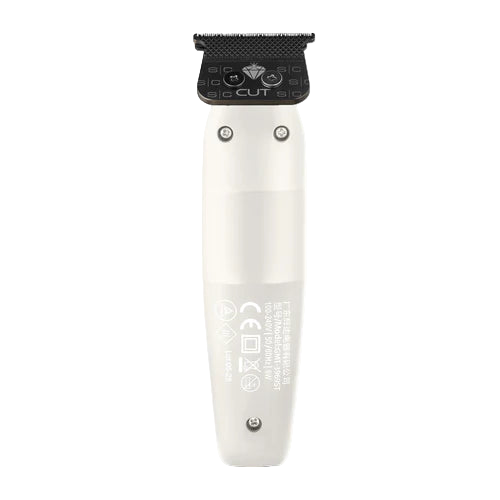 Hair trimmer with black top and white handle