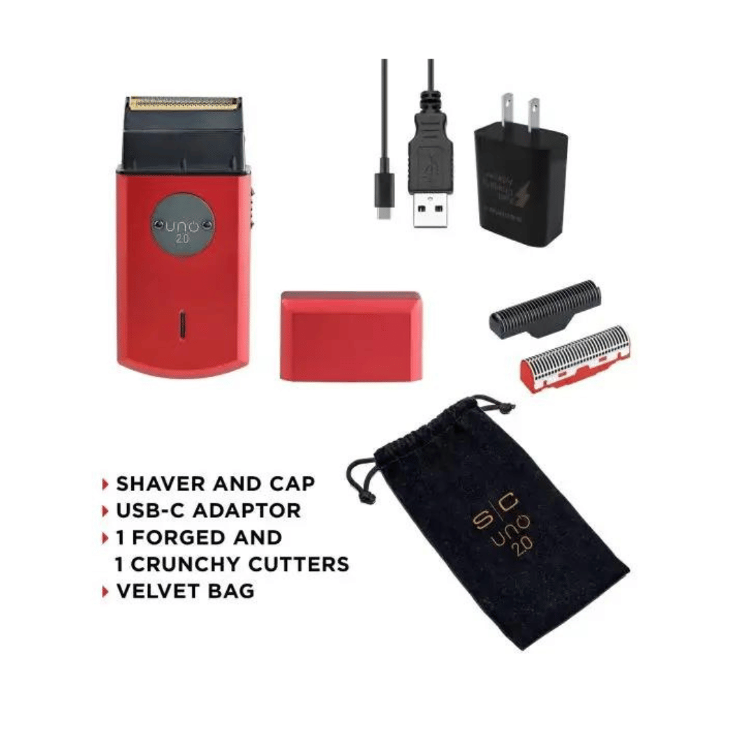 StyleCraft Uno 2.0 Single Foil Shaver Red Color accesories