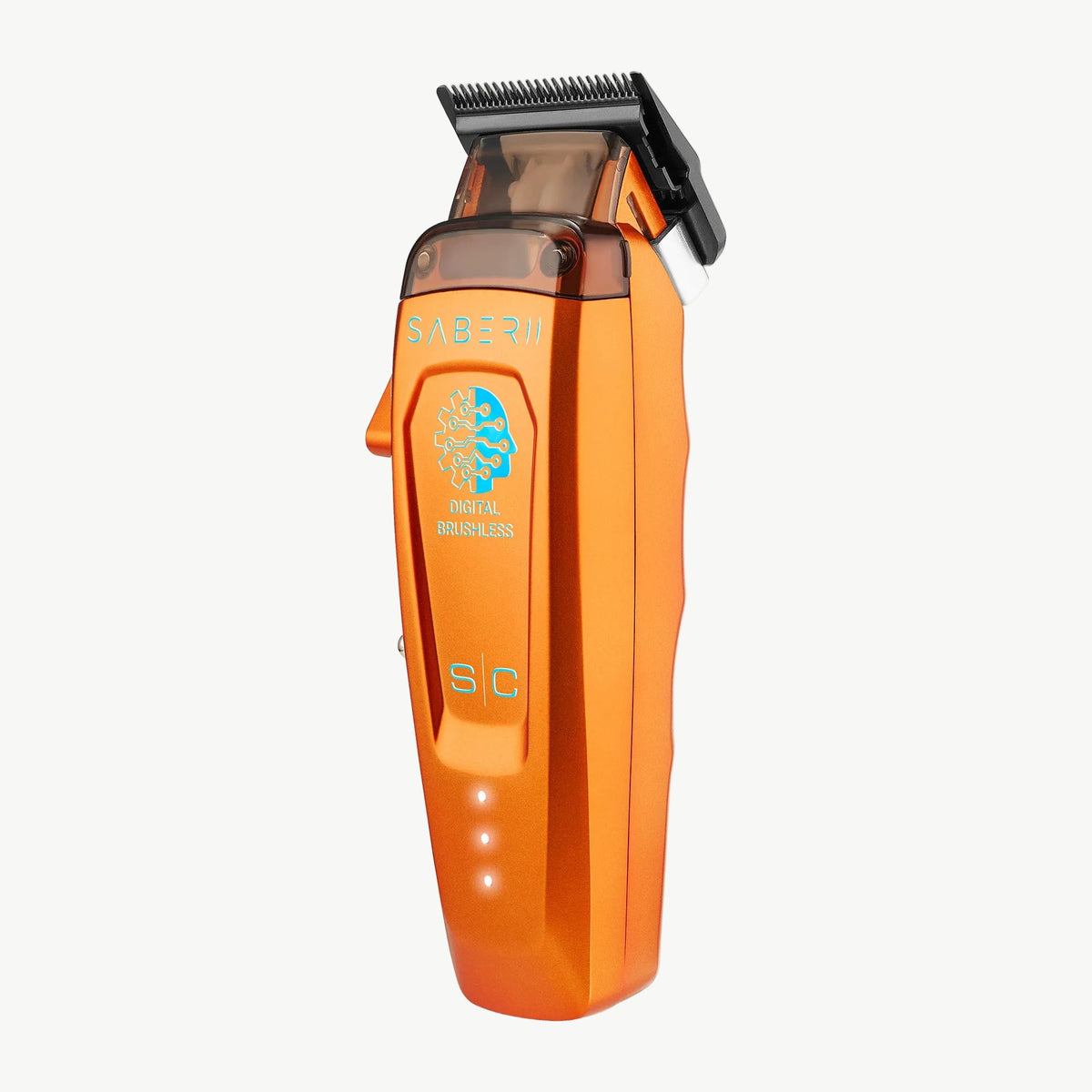 StyleCraft Saber 2 SC617O orange full-metal clipper diagonal view