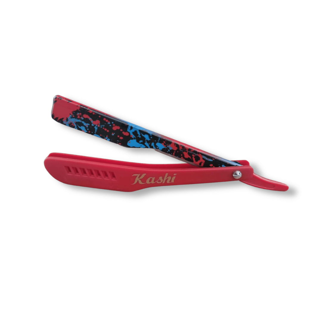 Kashi RR-130C Straight Razors Blade Red and print Color