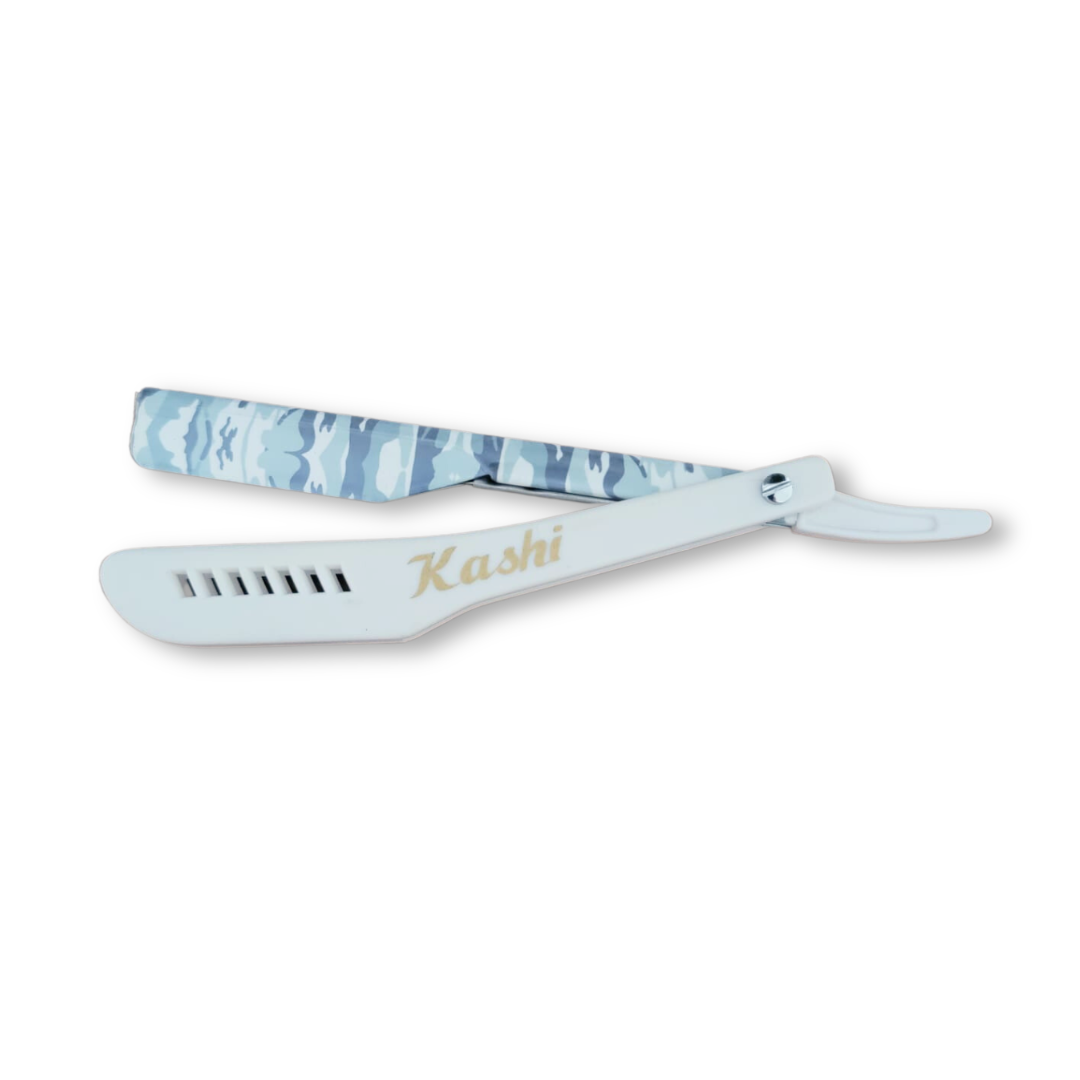 Kashi RW-130C Straight Razor Blade White and Camo print Color