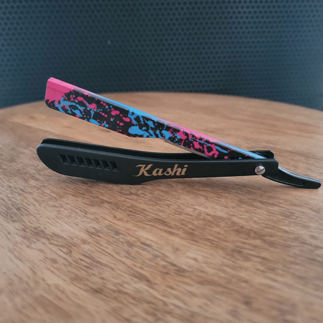 Kashi RB-130C Straight Razors Blade Black and print Color