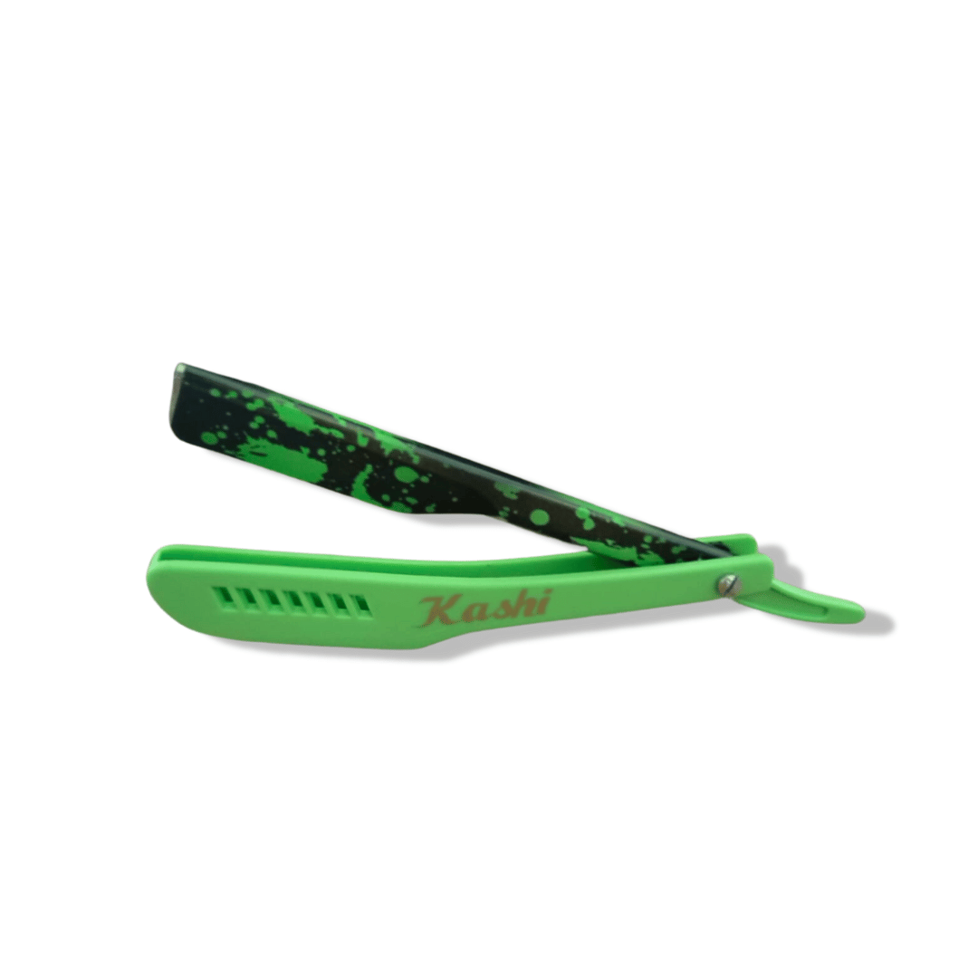 Kashi RG-130C Straight Razor Blade Green and print Color