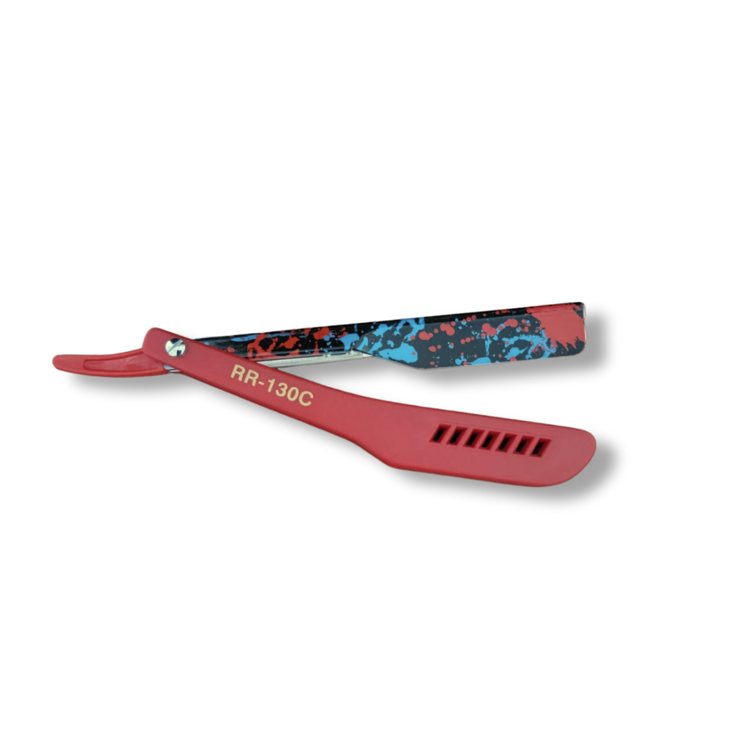 Kashi RR-130C Straight Razors Blade Red and print Color