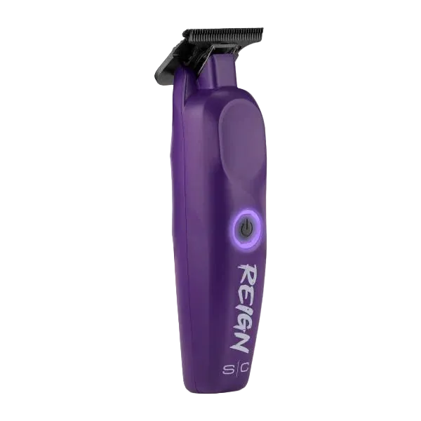 Purple grooming tool with &