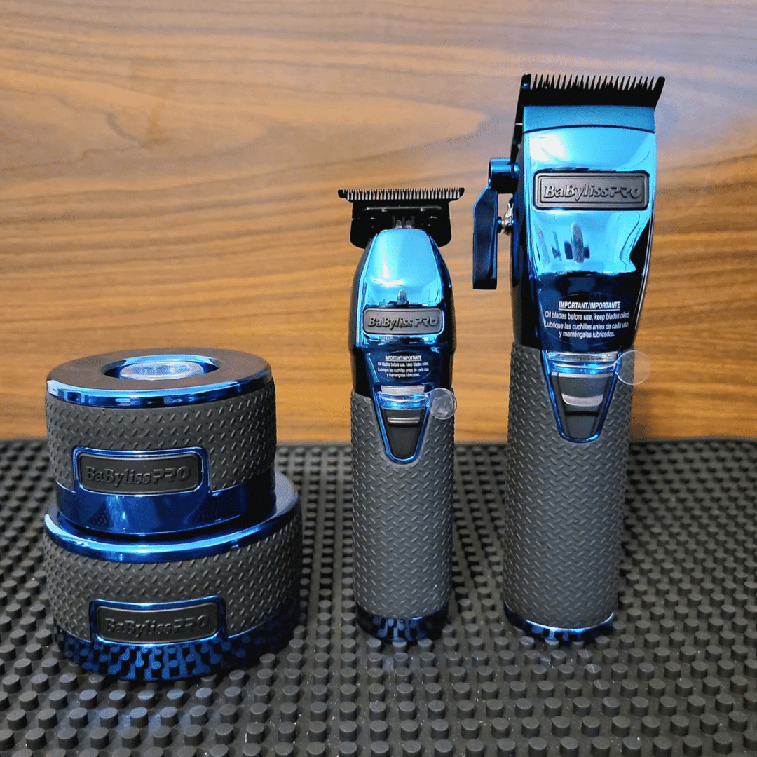 BaByliss PRO Limited BLUEFX Boost+ Clipper & Trimmer Set with Charging Base