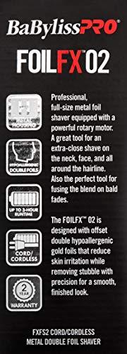 BaBylissPRO FXFS2 FOILFX02 Cordless Metal Double Foil Shaver