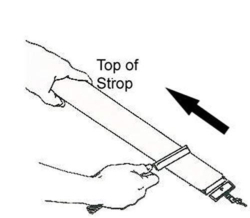 Leather Strop for Straight Razor Honing, Shaving Strap Beige and Black color