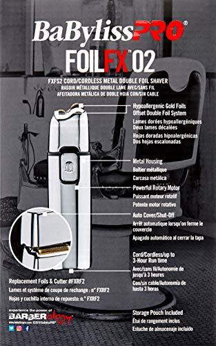 BaBylissPRO FXFS2 FOILFX02 Cordless Metal Double Foil Shaver