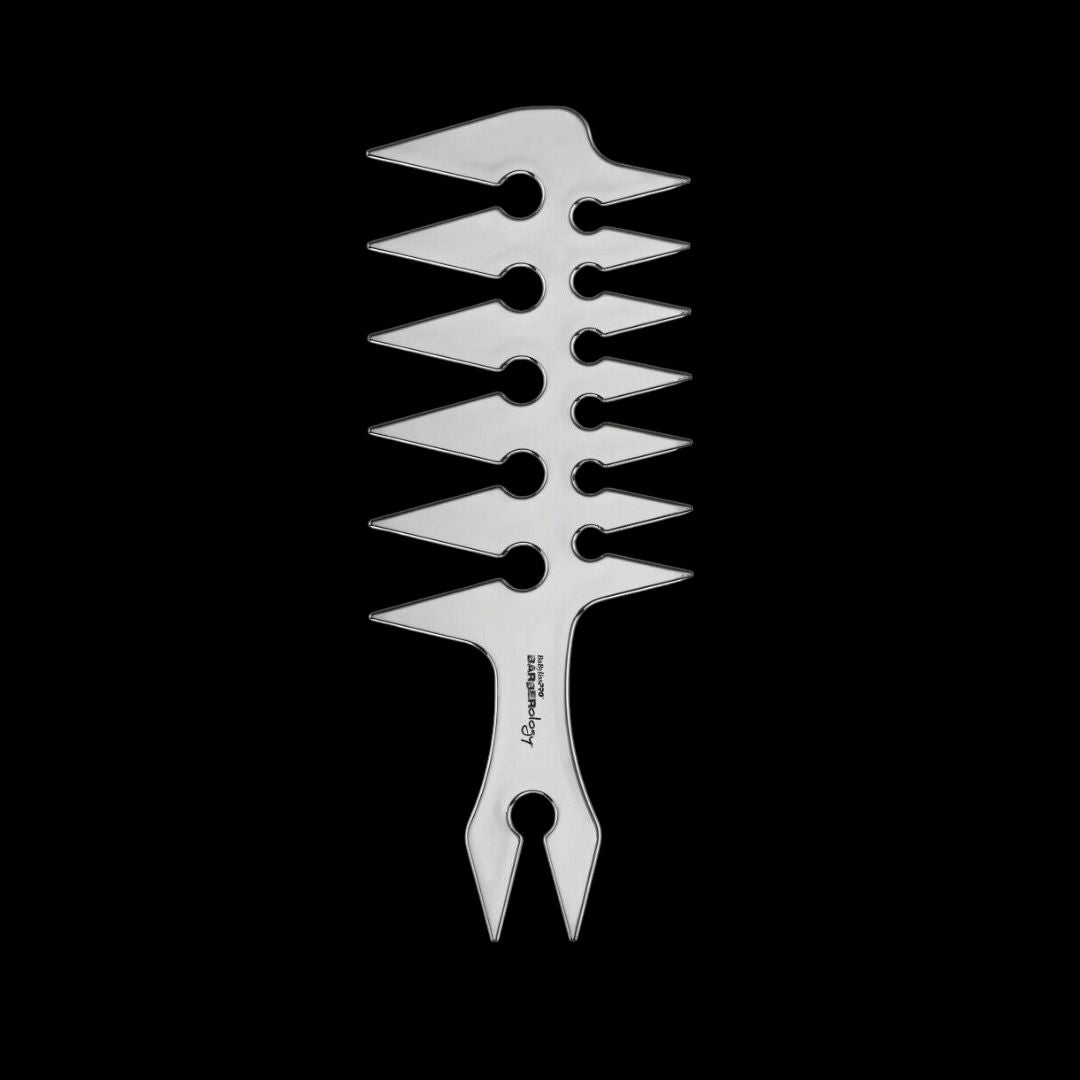 BabylissPRO Wide Tooth Styling Barber Silver color