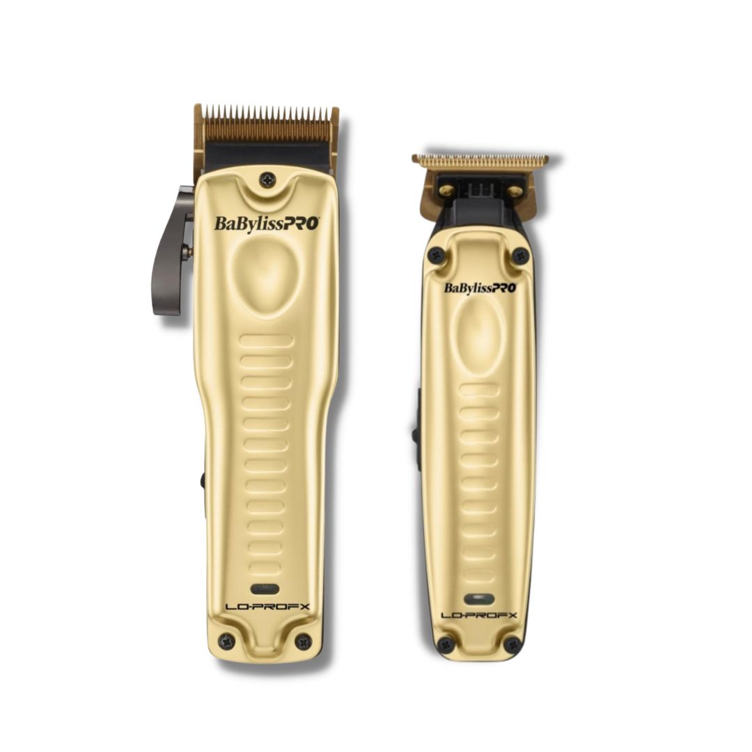 074108459589 BabylissPro-Lo-ProFX-limited-edition-Set-hair-Clipper-and-Trimmer-Gold Clipper : FX8010G | TRimmer: FX707G2