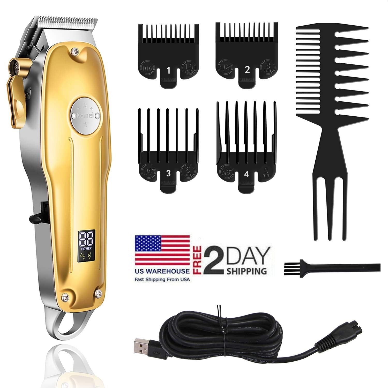 Kemei KM 1986 + PG Professional Cordless Hair Clipper | Trimmer 🔥 Gold Color,