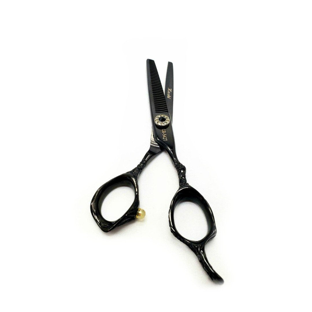 Kashi CB-542T Professional Thinning Shears Japanese Cobalt Steel 6.5 " 32 Teeth, Black color