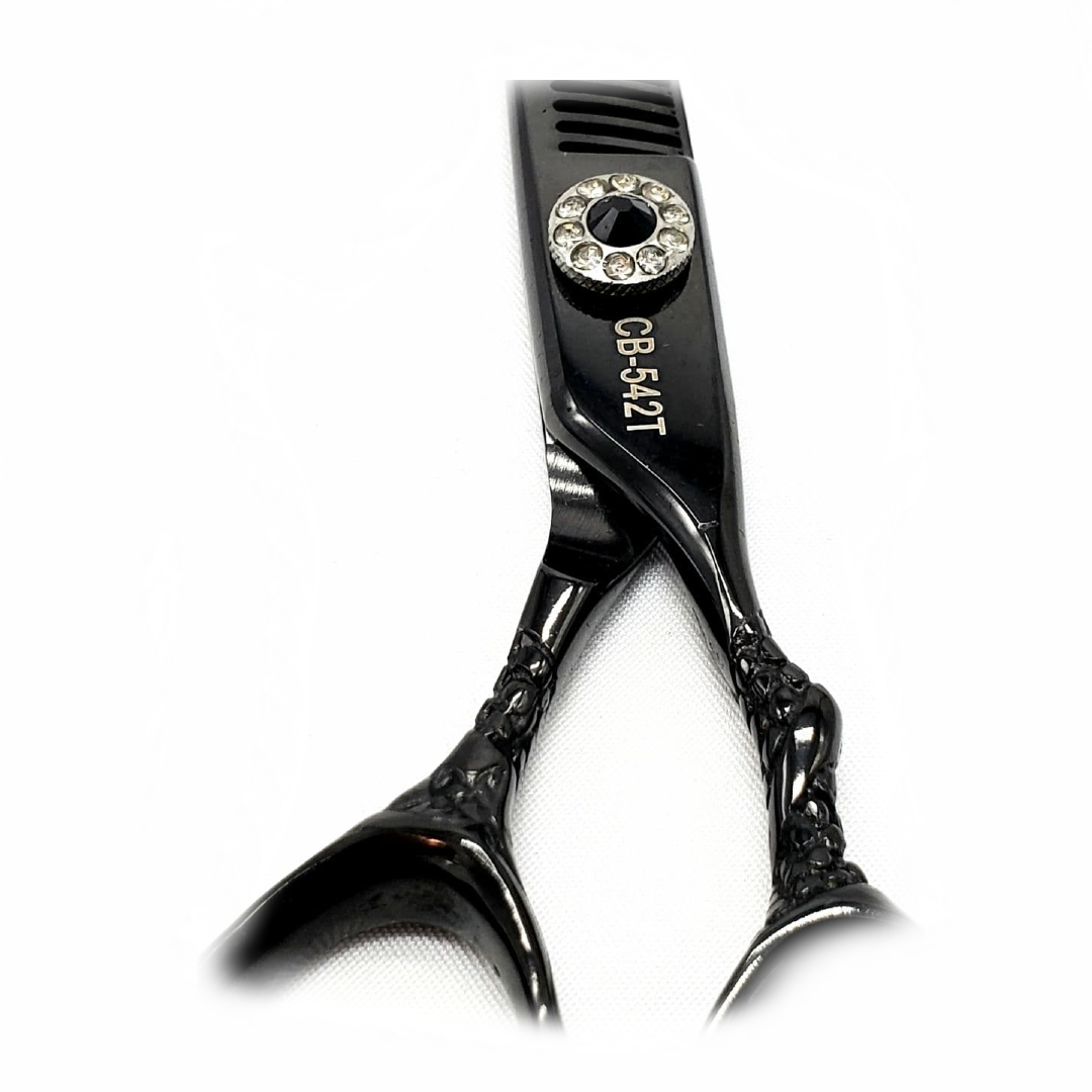 Kashi CB-542T Professional Thinning Shears Japanese Cobalt Steel 6.5 " 32 Teeth, Black color