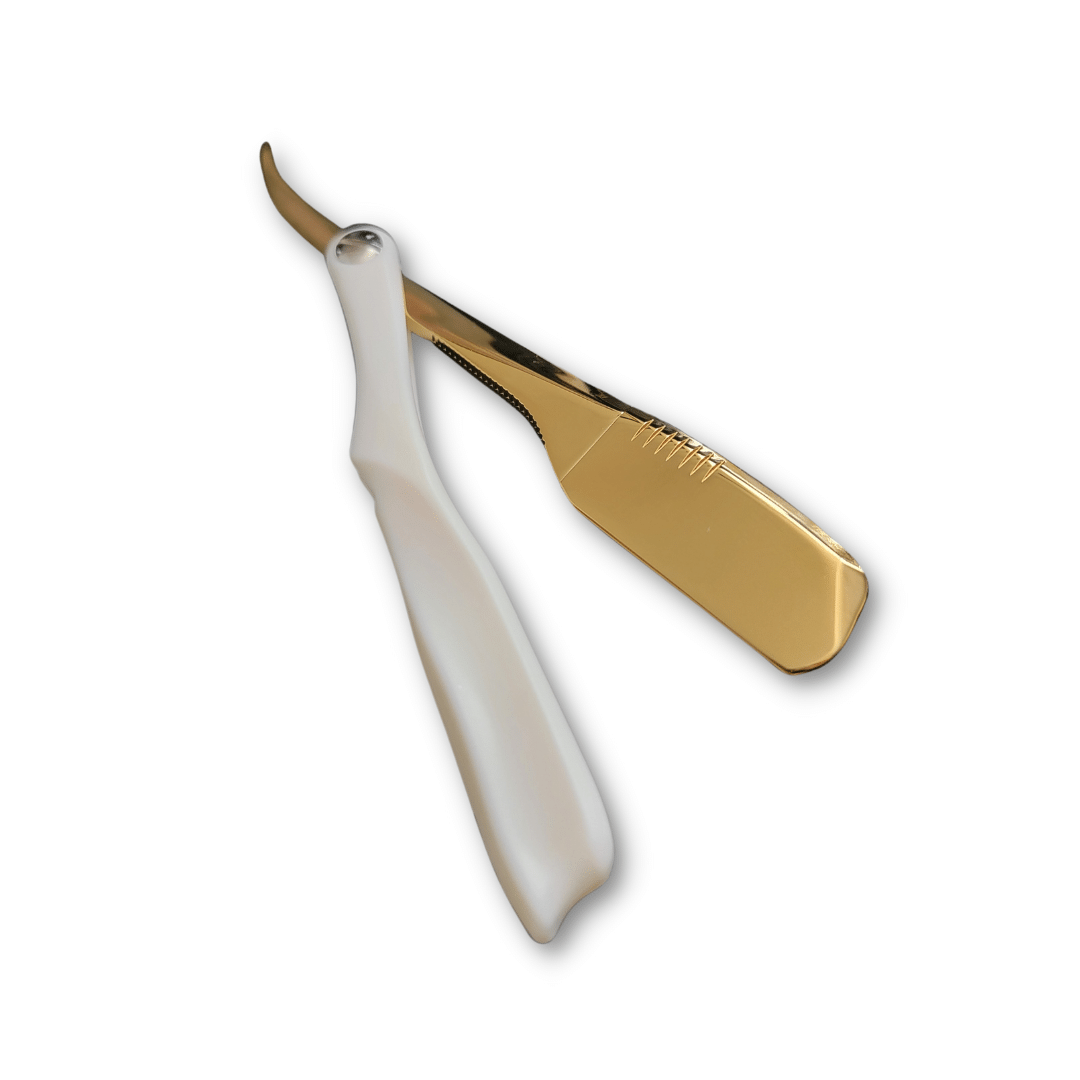 Kashi RW-250G Professional Straight Razor for Barber Gold and White color
