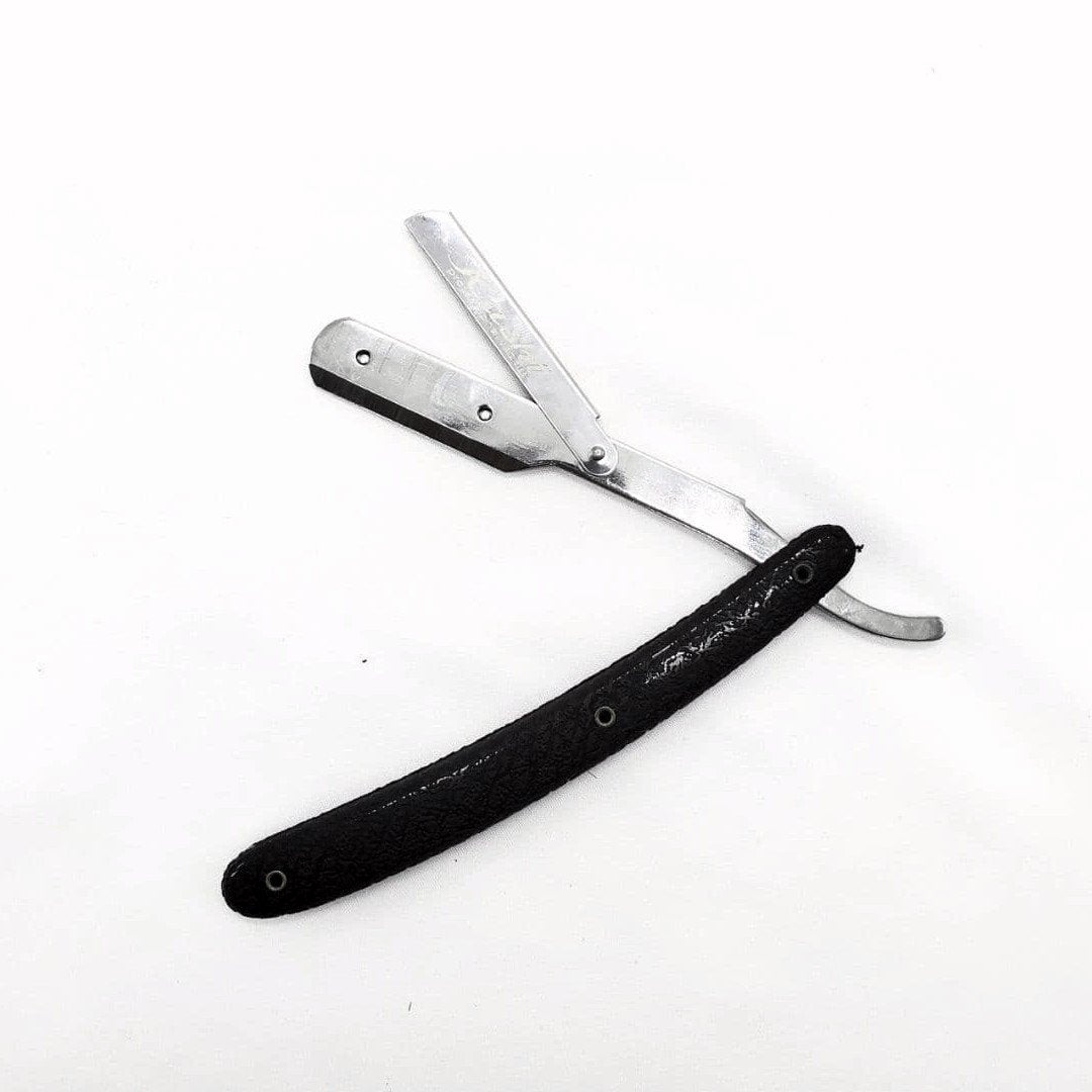 Kashi RB-125 Barber Straight Edge Shaving Razor black and Silver Color : RB-125 RB-125