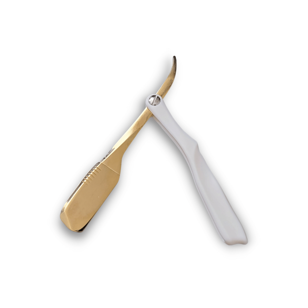 Kashi RW-250G Professional Straight Razor Gold and White color japanese stainless