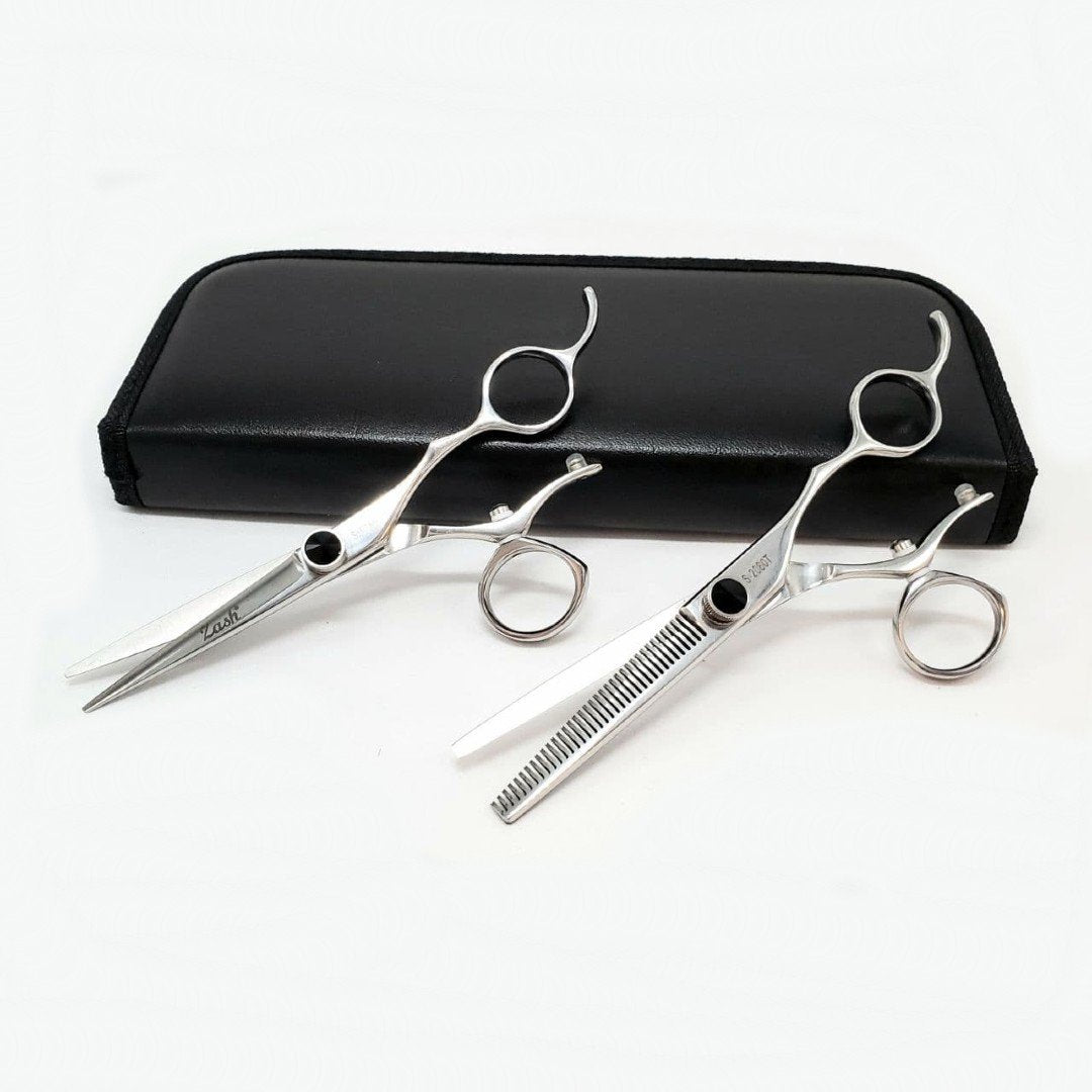 Zashi Shears, Professional Hair Cutting S-5055 and Thinning Shears S-2060T, size 6" , Japanese Steel : S-5055 / S-2060T