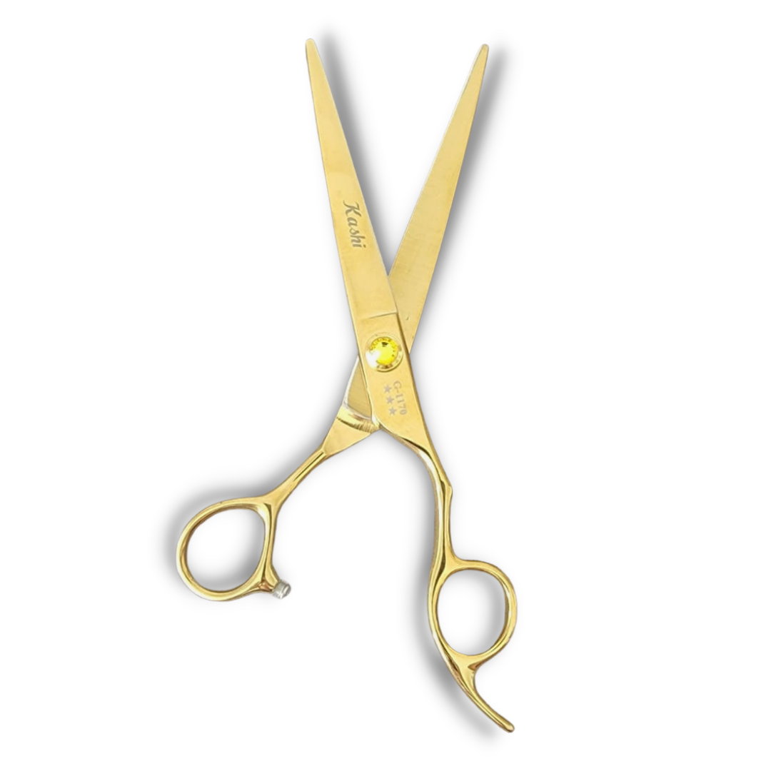 Kashi G-1170 Professional Cutting Shears, Japanese Steel 7 inch Gold Color