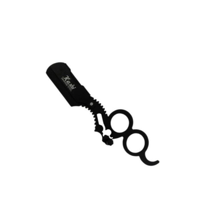 Kashi RB-211 Barber Straight Edge Shaving Razor Double Finger Ring Black Color : RB-210E RB-210E