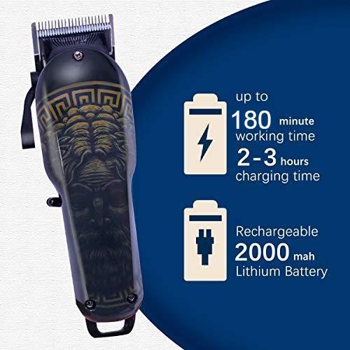 Hair Clippers - Rekidm Professional Hair Clippers Rechargeable Battery 2000Mah Hair Trimmer Full Cutting Kit for Men, Women, Kids, Baby - Cordless & Electric Corded Model - Safe and Durable Motor