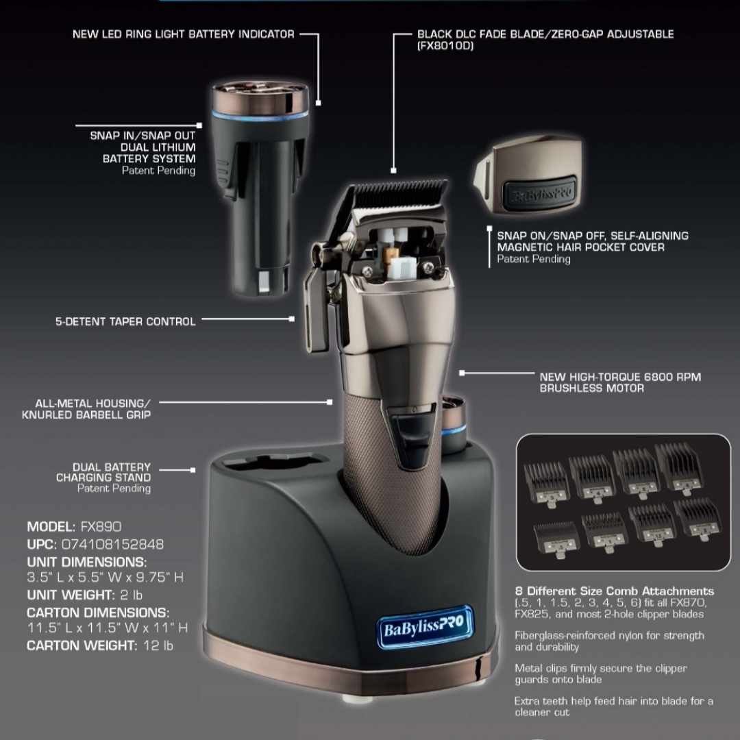 Babyliss Pro Snap FX Clipper Dual Battery Model FX890