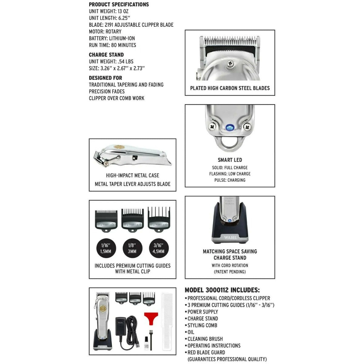 Wahl 5 Star Hair Clipper Cordless Senior All Metal Edition