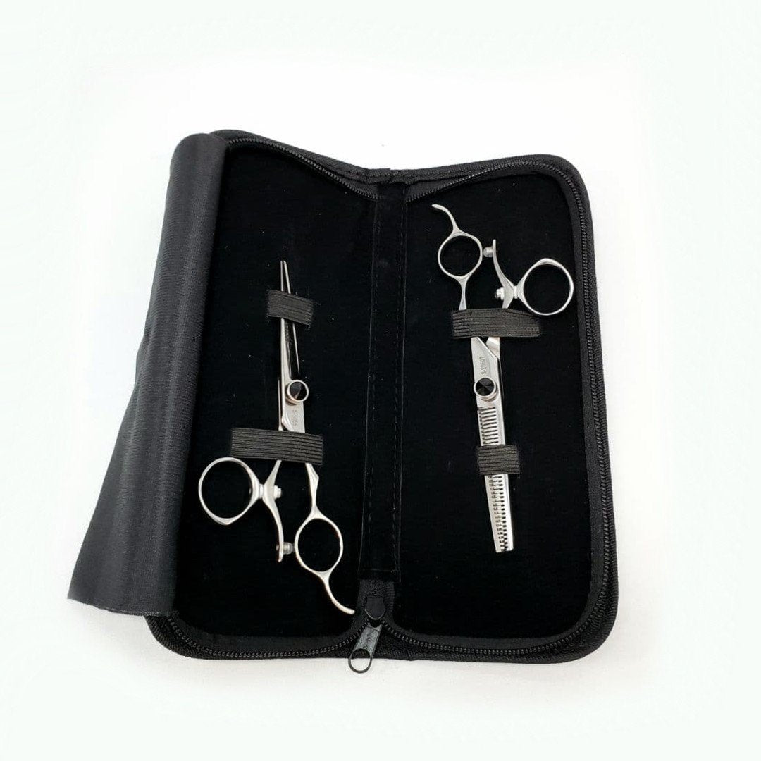 Zashi Shears, Professional Hair Cutting S-5055 and Thinning Shears S-2060T, size 6" , Japanese Steel