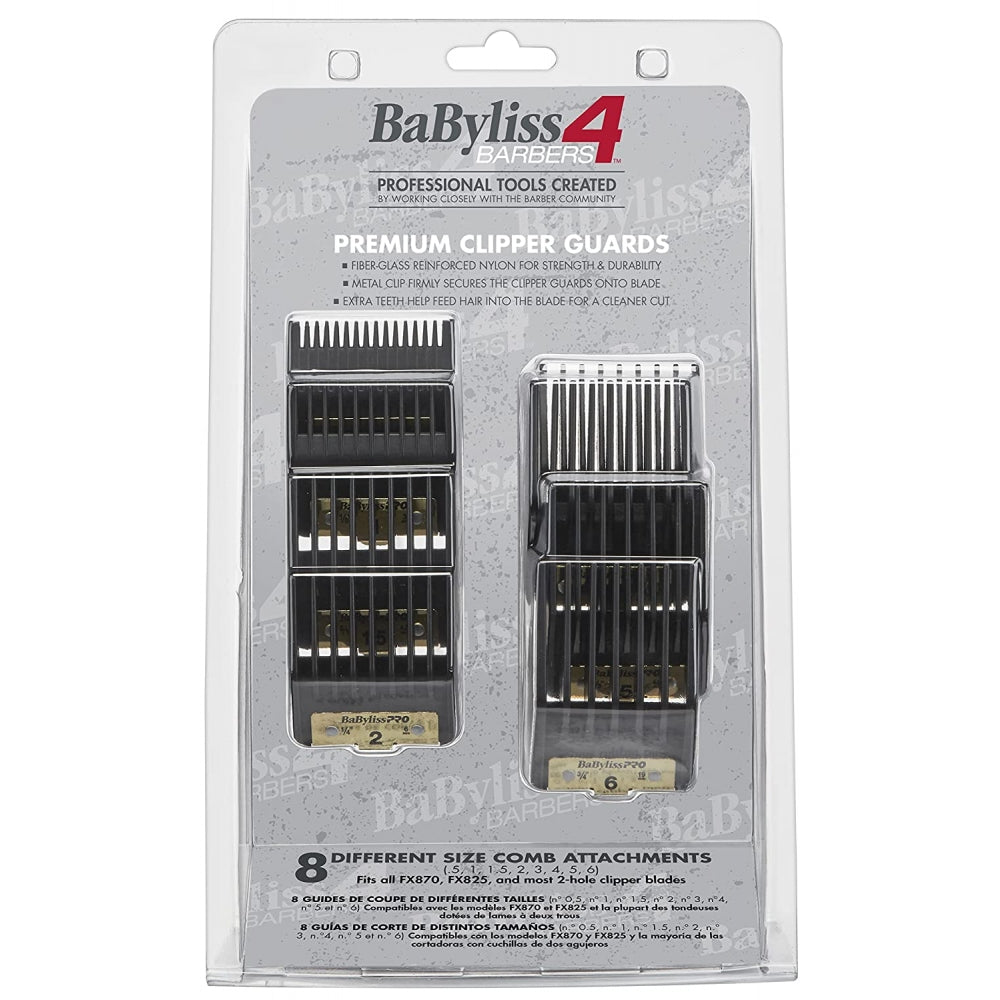 Baybylisspro new 2022 premium clipper guards set 8 size - gold & black color 074108446336