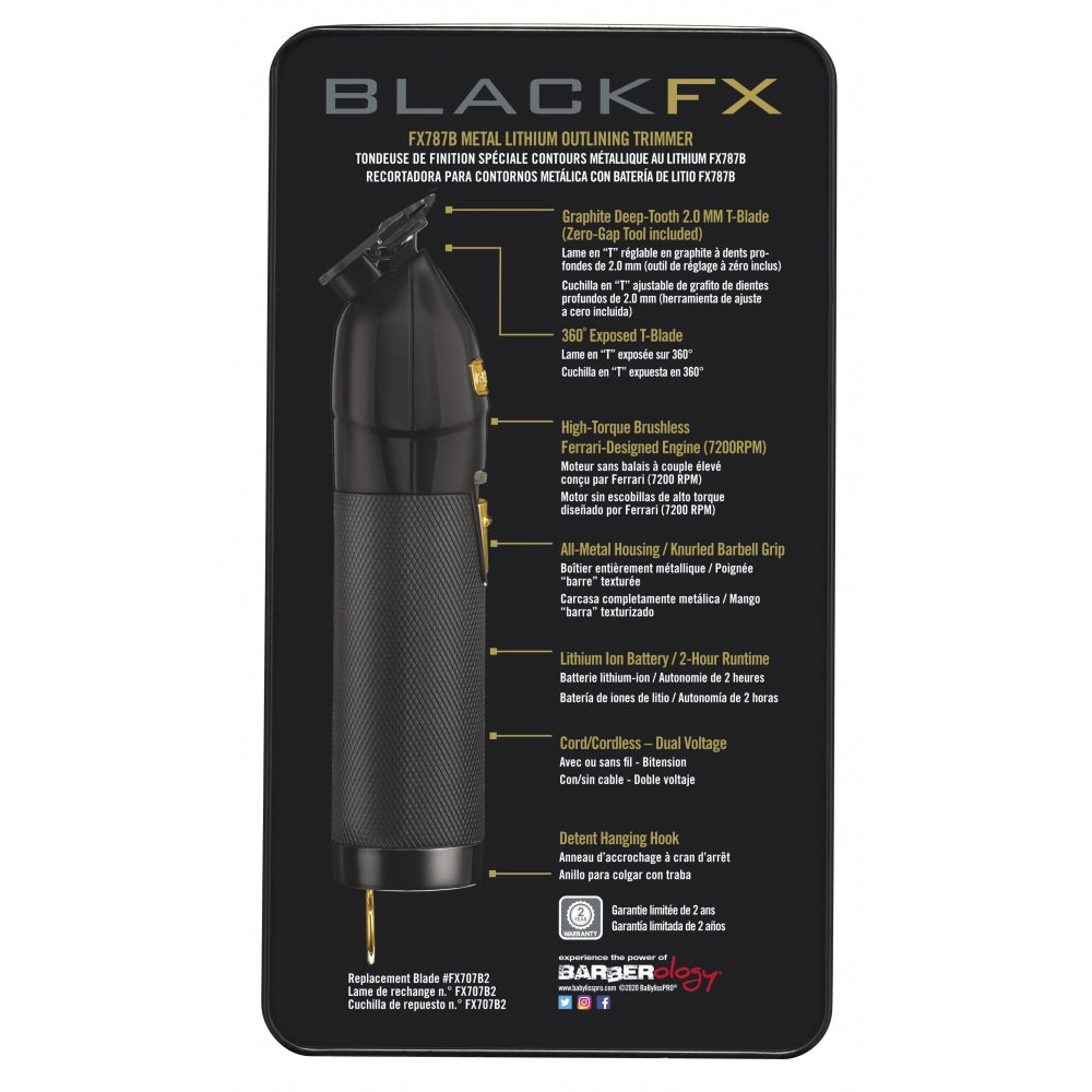 BaByliss PRO FX787BN Black FX Outlining Cordless Trimmer - Limited Edition - Sofie Pok )