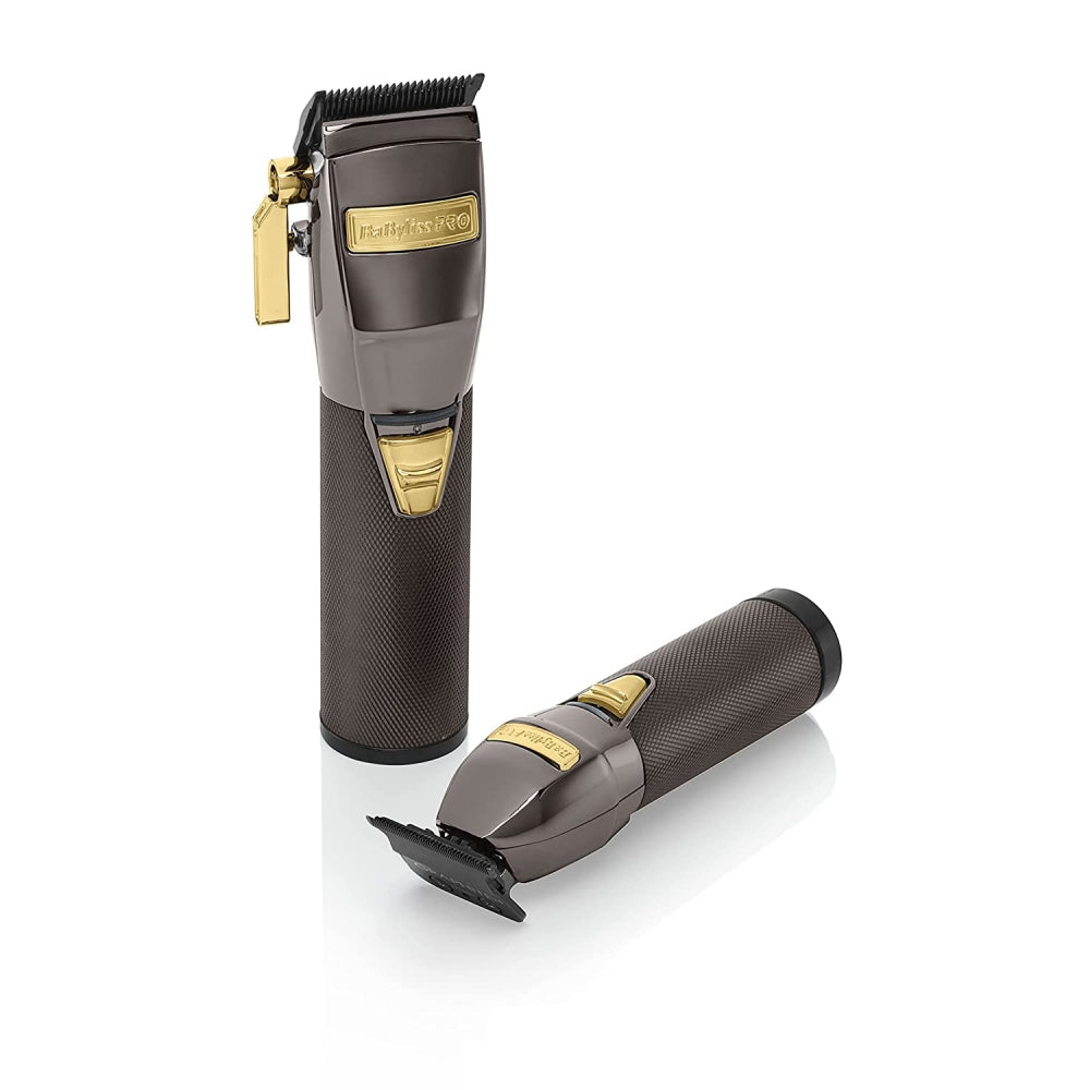 BaByliss PRO Gunmetal & Gold FX Collection Outlining Metal Trimmer & Clipper - Limited Edition Set