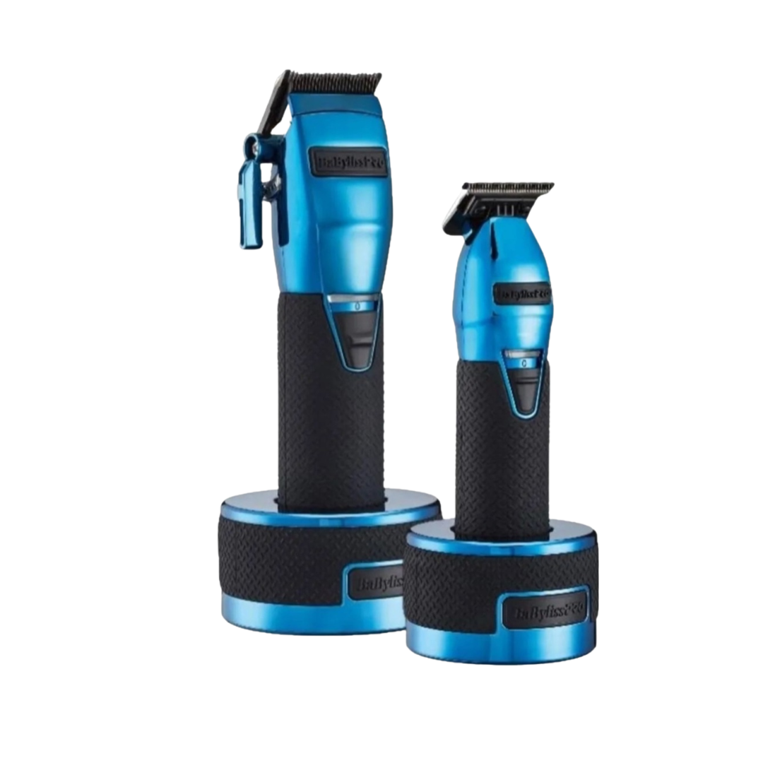 BaByliss PRO Limited BLUEFX Boost+ Clipper & Trimmer Set with Charging Base