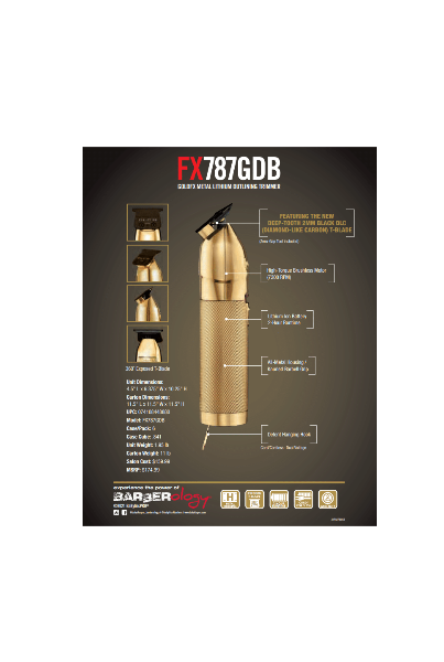 BabylissPro GoldFX Trimmer with DLC 2.0 Model FX787GDB