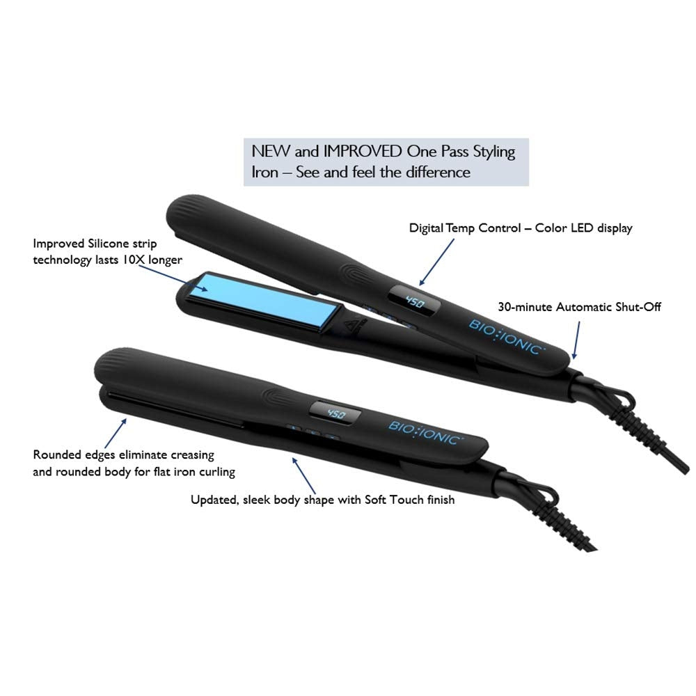 Bio Ionic Nano Ionic MX OnePass Pro Styling Flat Iron 1"