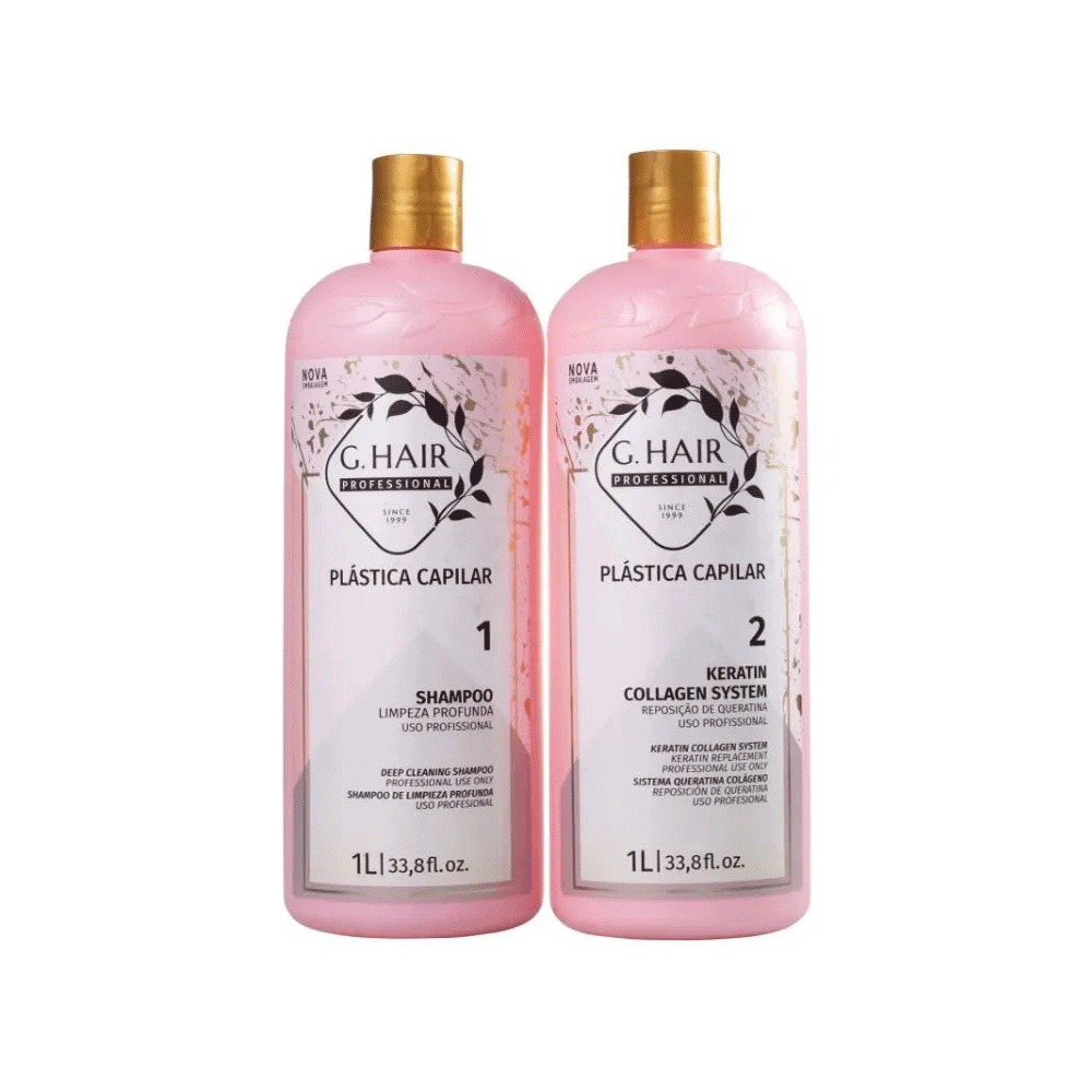 G.HAIR Plastica Capilar Keratin Collagen Anti-Frizz & Volume Treatment Kit 2 x1 Lts : GH-PLAS-1L