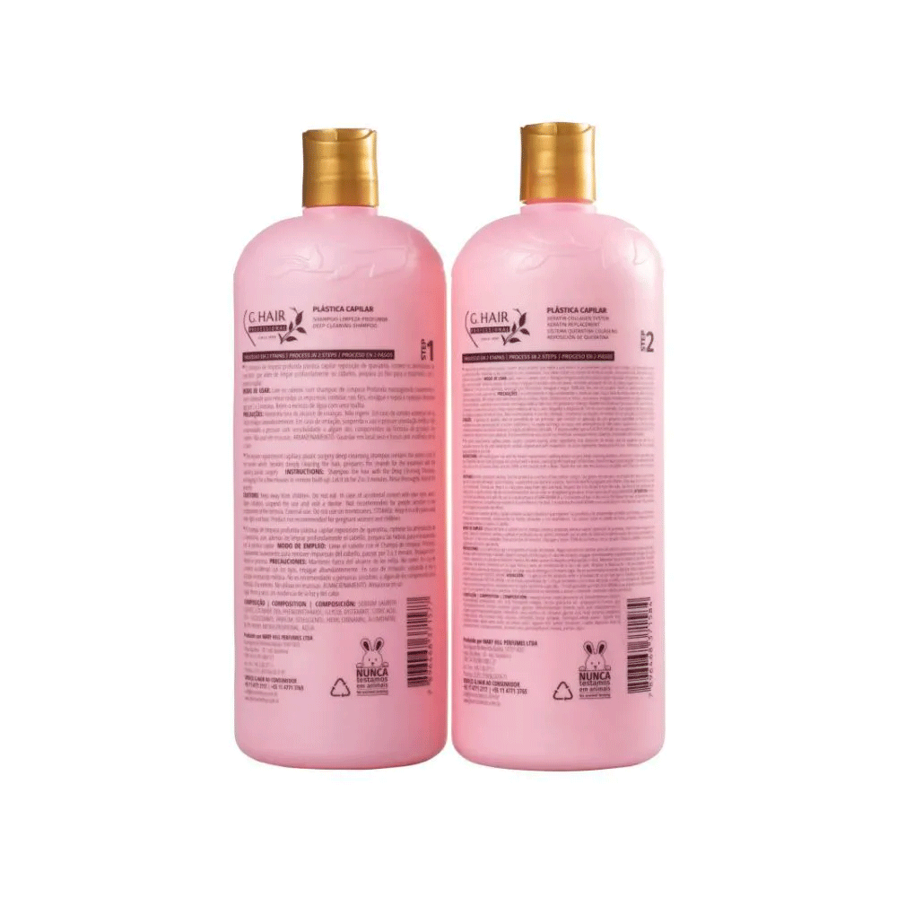G.HAIR Plastica Capilar Keratin Collagen Anti-Frizz & Volume Treatment Kit 2 x1 Lts