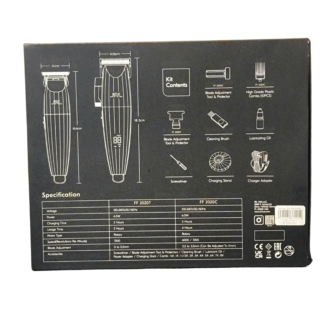 JRL Professional Fresh Fade 2020 Gold Clipper & Trimmer Set with Charging Base Limited Edition