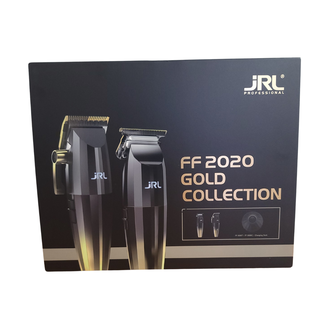 JRL Professional Fresh Fade 2020 Gold Clipper & Trimmer Set with Charging Base Limited Edition