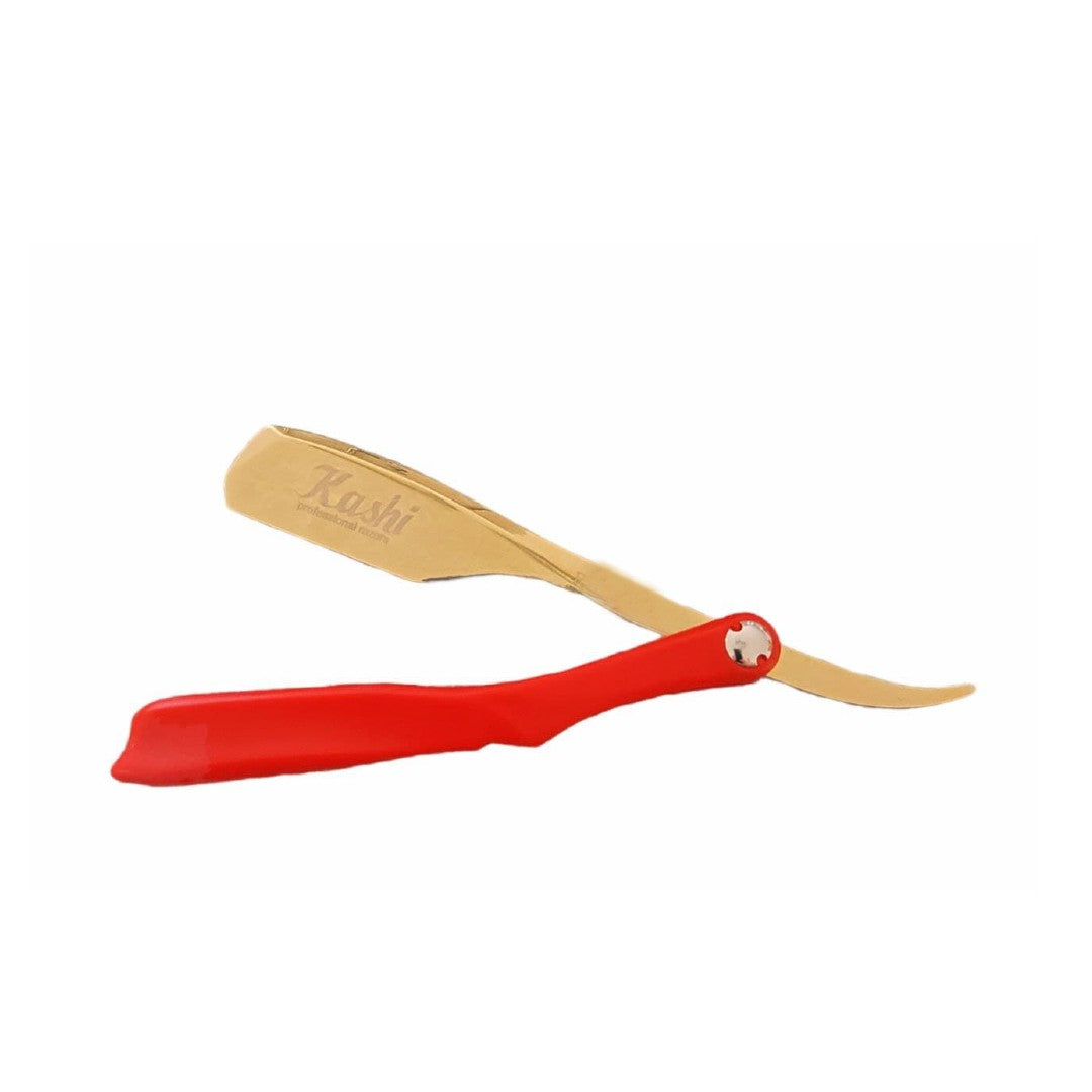 Kashi RR-250G Professional Straight Razor for Barber Red and Gold color