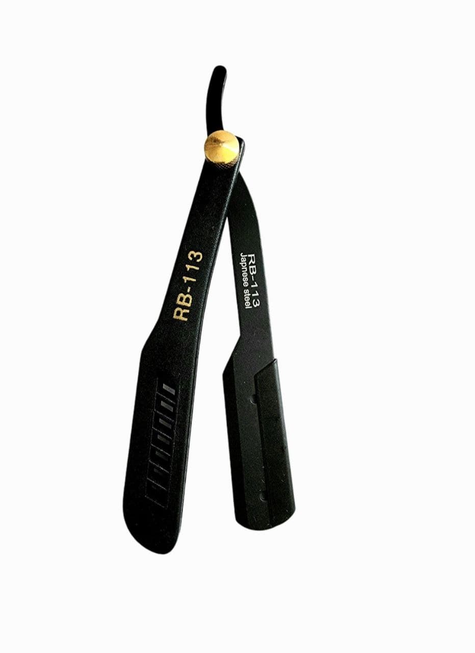 Kashi RB-113 Barber Straight Edge Shaving Razor Black Color