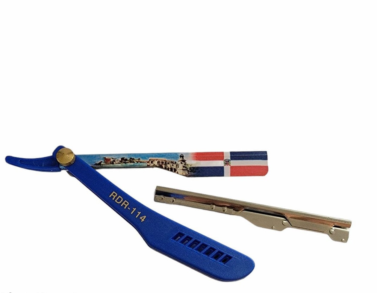 Kashi Professional Barber Razor Dominican Republic Flag Slide-In type open